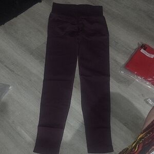 New High-Waist Stretch Leggings - Deep Plum